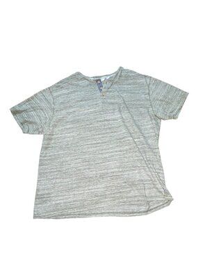 ROWM Mens Short Sleeve Henley T-Shirt-Gray-Size XL-GUC